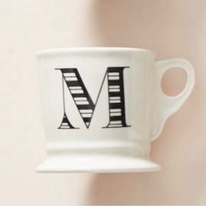 ANTHROPOLOGIE INITIAL MONOGRAM MUG CUP